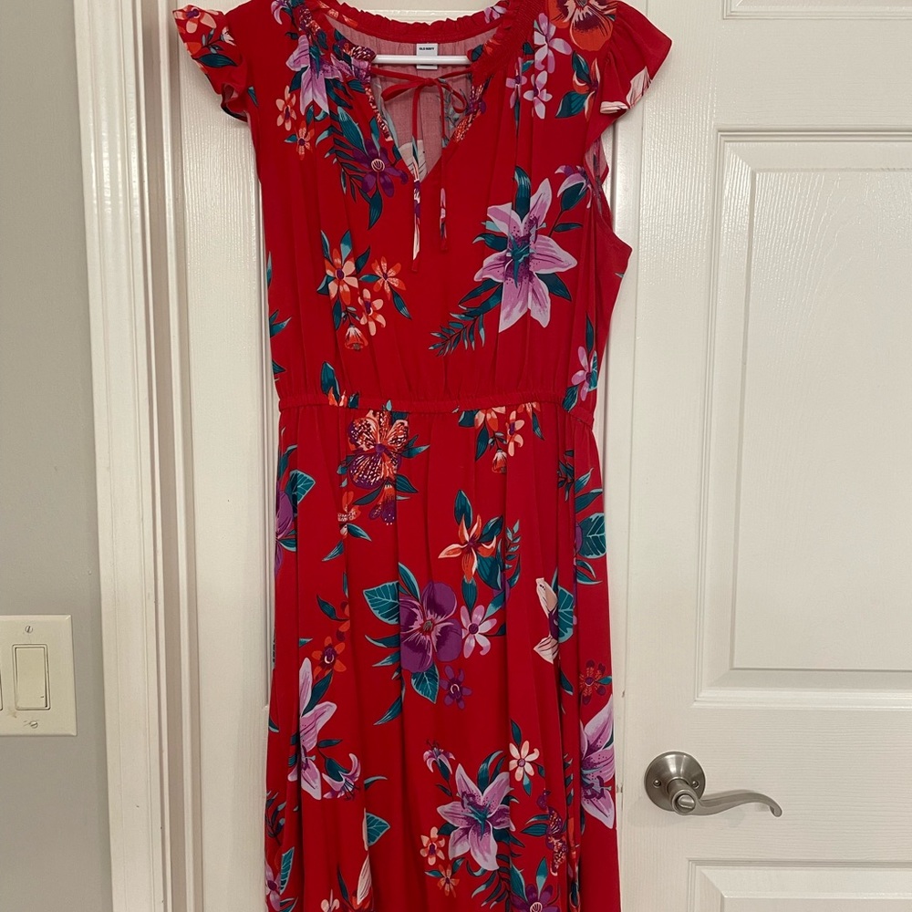 Tropical print dress